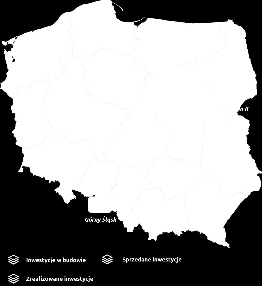 m 2 Okolice Szczecina (IC 84) 72 tys. m 2 Konotopa (IC 37) (sprzedany) 48 tys. m 2 Okolice Warszawy (IC 60) (sprzedany) 69 tys.