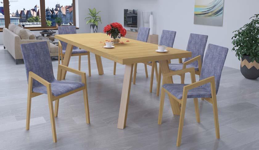 > > In the photo: RIVER table, HLLY chairs (presented on page 41).
