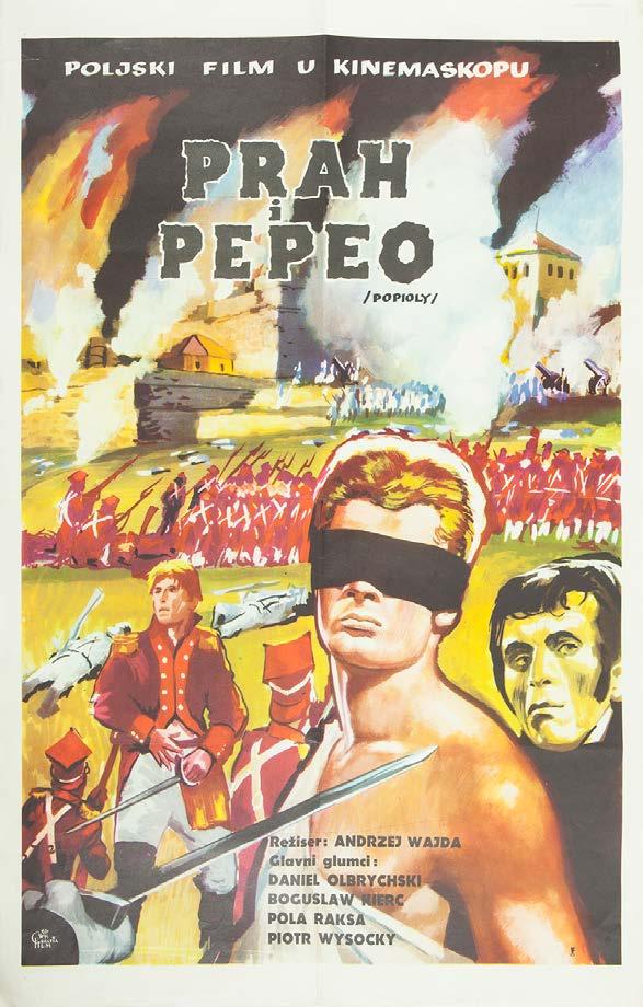 86 84. Plakat filmowy Popioły Jugosłowiański plakat do filmu w reż Andrzeja Wajdy pt.