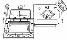 stronie, pojemnik na środek do nabłyszczania po prawej stronie. Poza programem płukania przed kaŝdorazowym uruchomieniem zmywarki naleŝy wsypać niezbędną ilość detergentu.