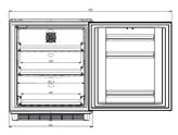 metalowe szuflady wysuwające się na 3 / 4 głębokości z panelami przednimi z tworzywa sztucznego, oświetlenie wewnętrzne LED, zamek w drzwiach MODUŁY DODATKOWE: DT-02 I DT-05 PATRZ STRONA 32