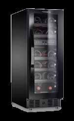 ZALETY Elegancki wygląd urządzenia w kolorze czarnym z bezramowymi, szklanymi drzwiami Dwie strefy temperatur z oddzielnym sterowaniem Zakres temperatur: Od 5 C do 22 C (tryb standardowy) lub od 2 C