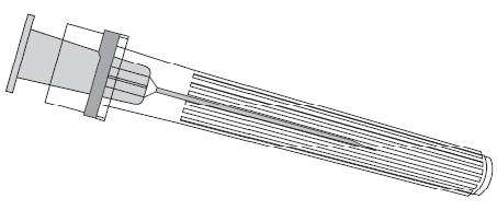Aby dołączyć igłę do ampułko-strzykawki należy postępować jak na rysunku poniżej.