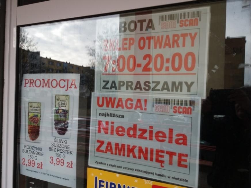 Zakaz handlu w niedziele. Solidarność żąda, by PIP zablokowała zamiany sklepów w placówki pocztowe data aktualizacji: 2018.05.