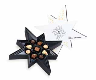 W środku zestaw 8 czekoladek o różnych kształtach i smakach. Black &White 120 g 8 szt. 15 x 10,5 x 4 cm 36,59 zł 45,00 zł MB4035 Falling Star White Kolekcja pełna elegancji.