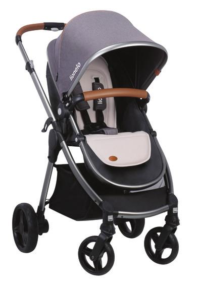 used as a baby car seat Air circulation system in canopy, stroller seat and carrycot XXL canopy with a window Front barrier and handle covered with stylish eco-leather Fully adjustable, rotatable