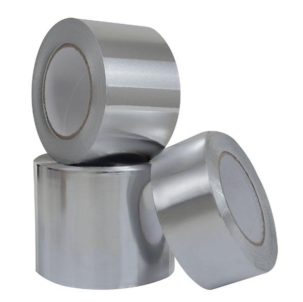 TAŚMA TERMIKA ALUFOIL 35000 Materiał: folia aluminiowa Zastosowanie: łączenie materiałów i segmentów izolacyjnych oraz izolacji pokrytych powłoką aluminiową.