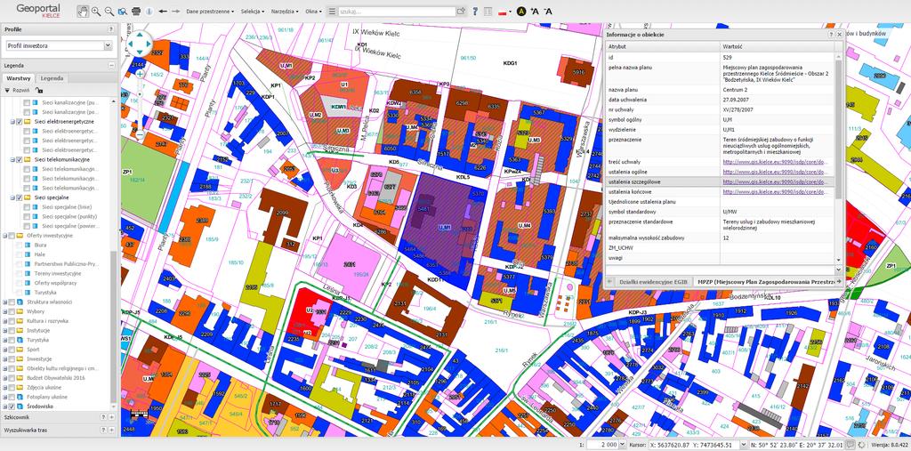 GEOPORTAL KIELCE DANE DOSTĘPNE DLA WSZYSTKICH GEOPRTAL Kielce umożliwia tworzenie, konfigurację i publikację serwisów mapowych.