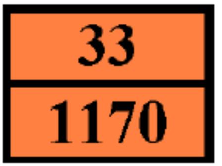 Pomarańczowe tablice Kod ograniczeń przewozu przez tunel (ADR) Kod postępowania awaryjnego D/E 2YE Transport morski Przepisy specjalne(szczególne) (IMDG) 144 Ograniczone ilości LQ (IMDG) 1L Wyłączone