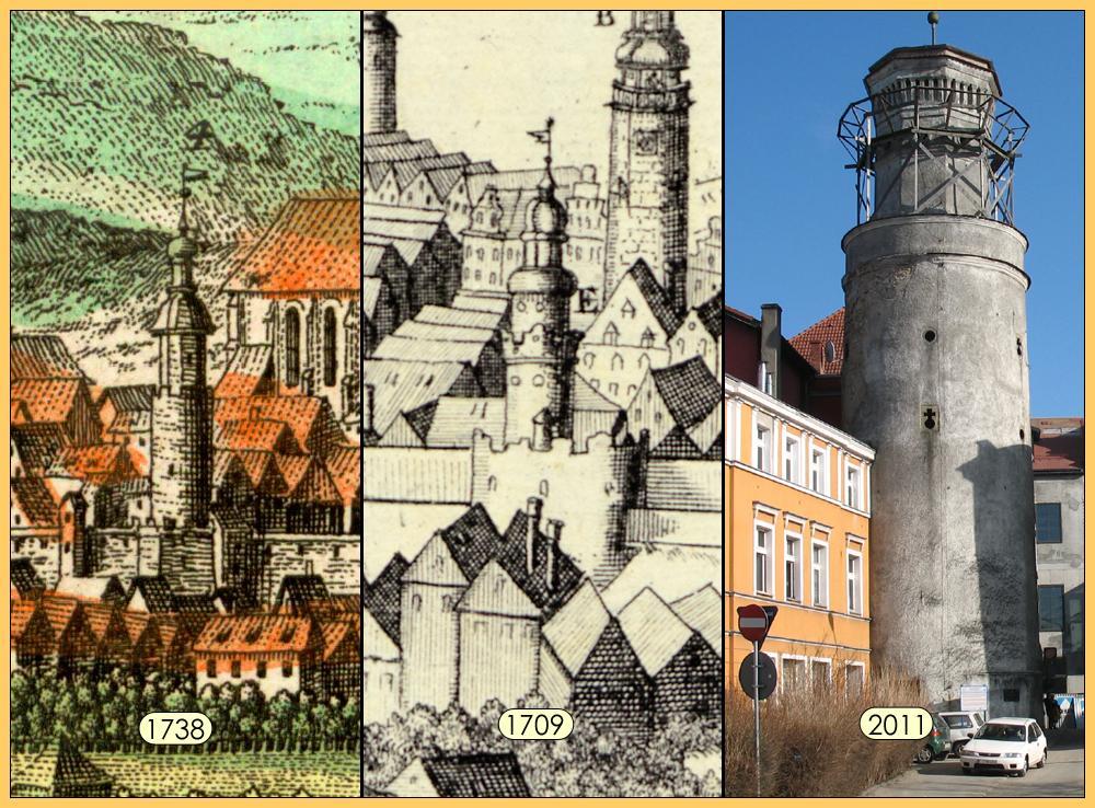 Dla tych dwóch elementów wieży, znane są wymiary średnicy, grubości murów, otworów drzwiowych i okiennych. Takie wymiary znajdujemy w dokumentacji konserwatorskiej z 2010 r.