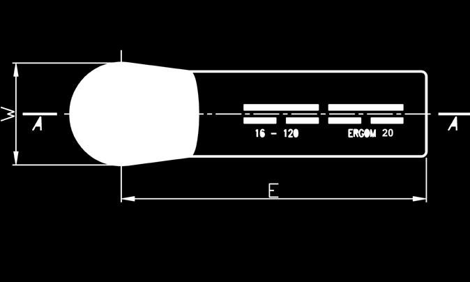 Końcówki rurowe szczelne typu KRM i KRMC Tubular terminals longitudinally sealed KRM and KRMC types Surface: KRM uncoated; KRMC tin-plated. Design: DIN 46235 refers only to tubular part of terminal.