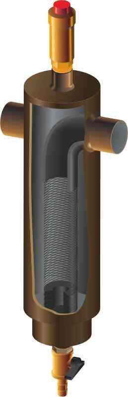 Filtroodmulniki magnetyczne DRYL 1 Odpowietrznik Zawór spustowy Stos magnetyczny Siatka filtrująca Środek zabezp.
