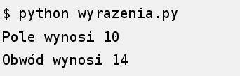 Język Python Wyrażenia: operacje