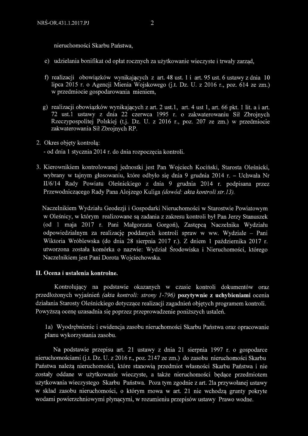 l, art. 4 ust 1, art. 66 pkt. 1 lit. a i art. 72 ust.l ustawy z dnia 22 czerwca 1995 r. o zakwaterowaniu Sił Zbrojnych Rzeczypospolitej Polskiej (t.j. Dz. U. z 2016 r., poz. 207 ze zm.