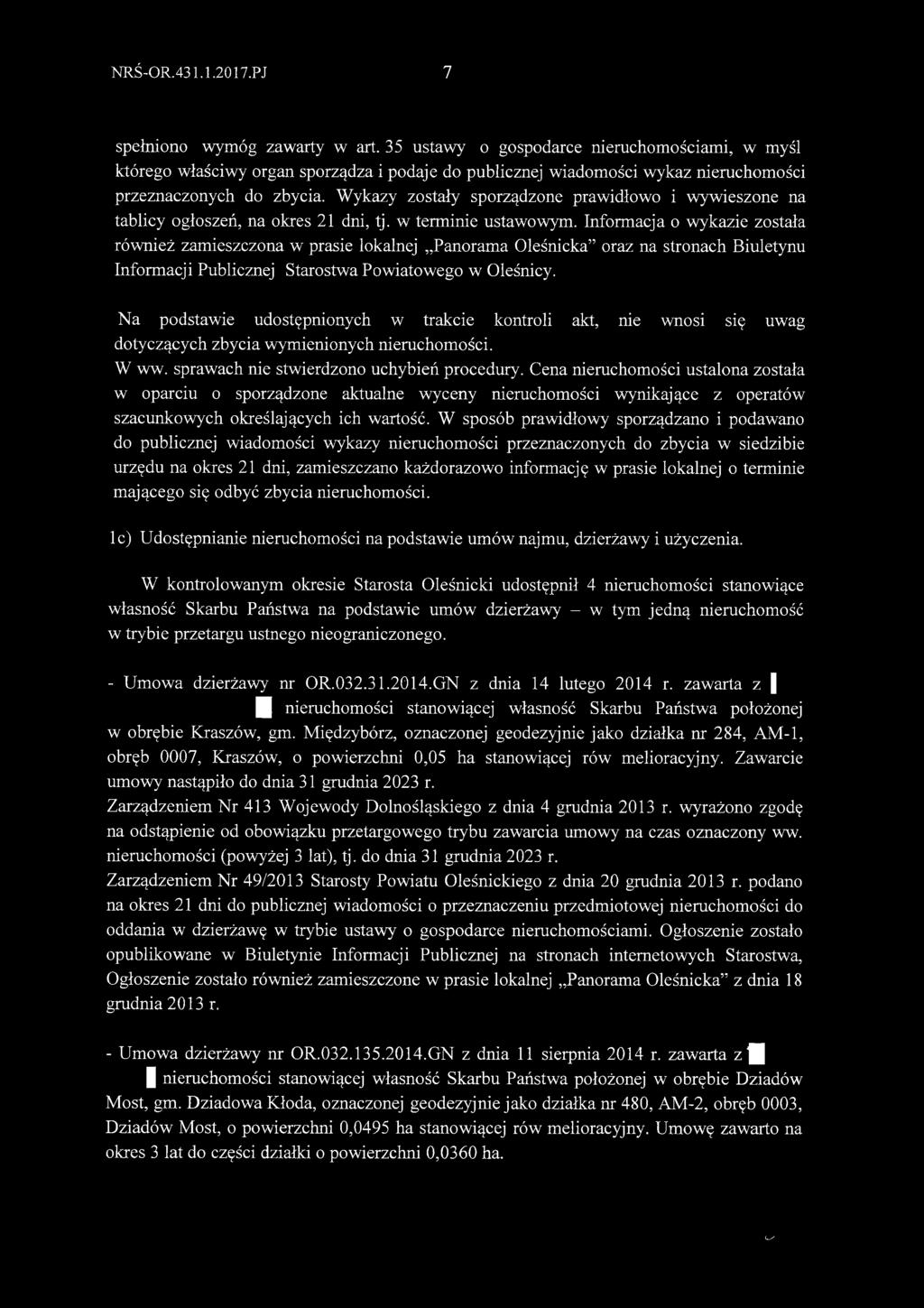 Wykazy zostały sporządzone prawidłowo i wywieszone na tablicy ogłoszeń, na okres 21 dni, tj. w terminie ustawowym.