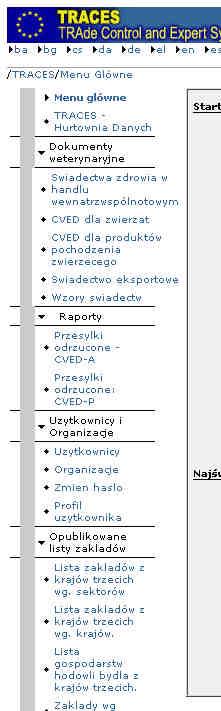 Operator gospodarczy (np. zakład, importer, miejsce gromadzenia) uzyska listę dokumentów dotyczących reprezentowanej firmy. Jeśli podamy kryteria wyszukiwania np.