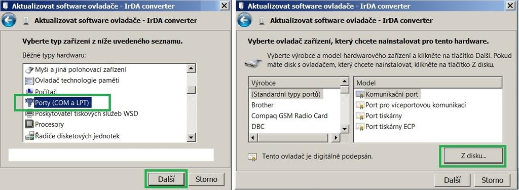 Obr. 12: Zobrazení konvertoru bez driveru ve správci zařízení systému Windows 3.4 Instalace ovladače pro bránu USB GateWay a převodník USB-IRDA Ovladač ugw3.