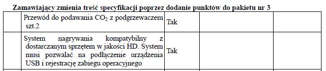 Odp. Zamawiający potwierdza, że zmiany specyfikacji przedstawione przez Zamawiającego w piśmie z dnia 2018.09.