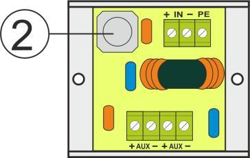 napięcia DC P1 potencjometr, regulacja napięcia wyjściowego Złącza akumulatora: czerwony: +, czarny: - TAMPER, styk ochrony