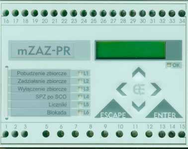 Zacisk nr 34 należy połączyć z potencjałem ziemi. Zaleca się, aby połączenie wykonać przewodem miedzianym LgYc- 500V- 2,5mm 2 o długości nie większej niż 3m.