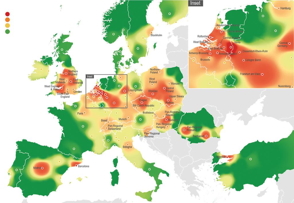 ROZWÓJ SIECI NIERUCHOMOŚCI LOGISTYCZNYCH W EUROPIE WPROWADZENIE Prologis we współpracy z Eyefortransport (EFT) przeanalizował sposób postrzegania najbardziej pożądanych lokalizacji logistycznych w