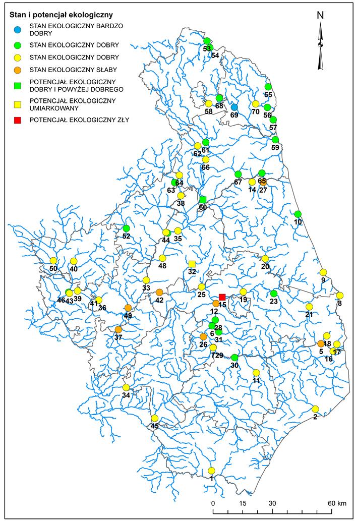 STAN EKOLOGICZNY UMIARKOWANY Mapa 1.