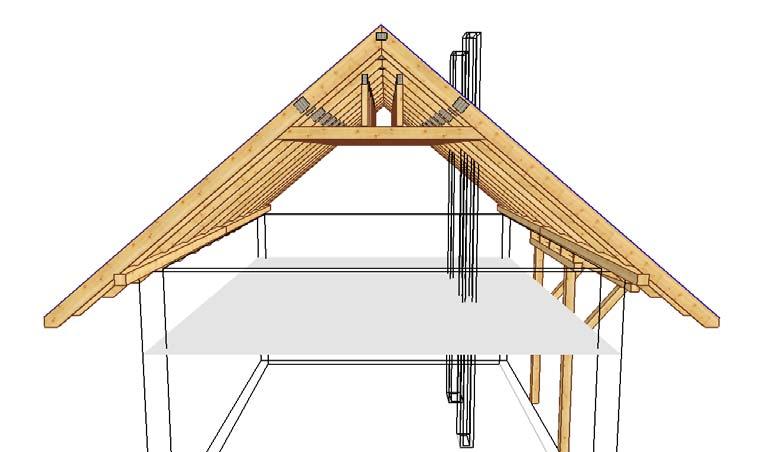 Elementy konstrukcyjne wykonać w autoryzowanym zakładzie prefabrykacji wiązarów dachowych w systemie płytek kolczastych "MiTek". 2.