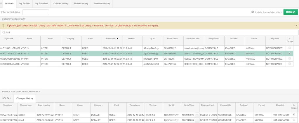 Plan Explorer Prezentowane są informacje o obiektach: Outlines Baselines Profiles Dostępne są informacje