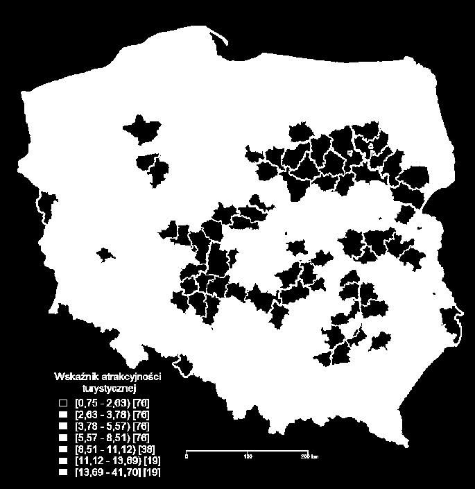 turystycznie województwo w kraju, a aż 6 jst z Małopolski znalazło się w pierwszej piętnastce najbardziej atrakcyjnych powiatów w Polsce. Szacuje się, że w 2018 r.