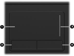 1 Korzystanie z urządzeń wskazujących Element Opis (1) Płytka dotykowa TouchPad* Umożliwia przesuwanie wskaźnika, a także zaznaczanie oraz aktywowanie elementów na ekranie.