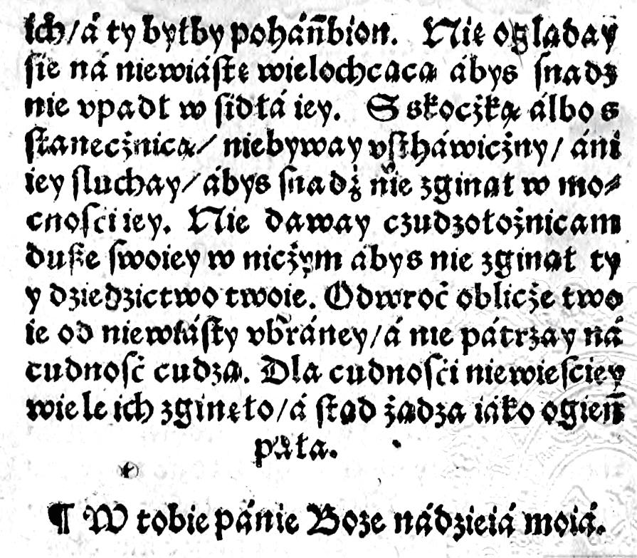 Ciągłość istnienia przekładu Poznańczyka 413 Ilustracja 4. Historia barzo cudna Krzysztofa Pussmana (Hieronim Szarffenberg, Kraków 1551), k.