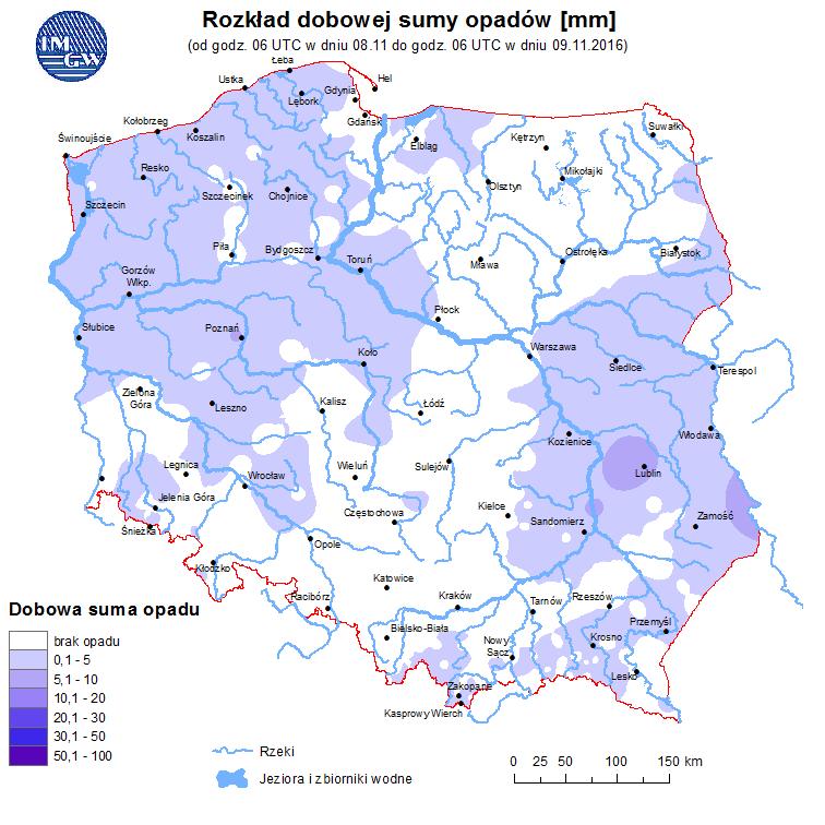 głównych rzekach Polski