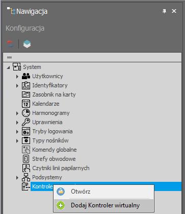 Zalecane jest by oba serwisy działały na tym samym komputerze. Aby skonfigurować serwis wirtualnego kontrolera: Uruchom Menedżer usług RACS 5 wybierając Start->ROGER->RogerSVC w systemie Windows.