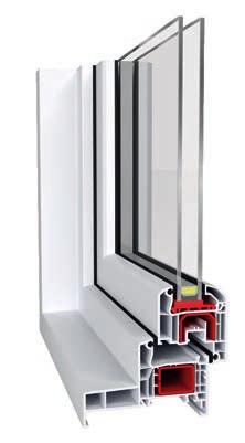 Monoblock Uf = 1,4 W/m²K system 2-uszczelkowy system 5-komorowy szerokość 102, 122, 142, 162 mm Ideal 4000 ze zintegrowanym kołnierzem pokrywy 15