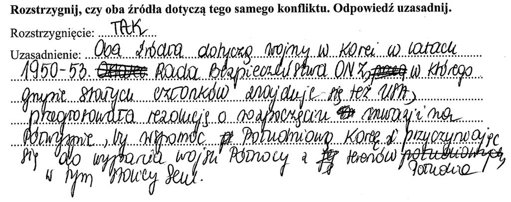 20 Sprawozdanie z egzaminu maturalnego 2019 Przykład 11. Przykład 12. Jednym z trudniejszych zadań arkusza maturalnego z historii jest zadanie wymagające napisania dłuższej wypowiedzi, czyli tzw.