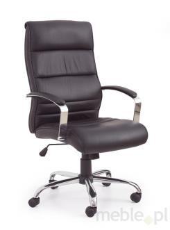 Przykładowy model: Fotel gabinetowy obrotowy tapicerowany pokryty skórą ekologiczną, siedzisko i oparcie wyprofilowane ergonomicznie z miękkimi podłokietnikami, płynna regulacja