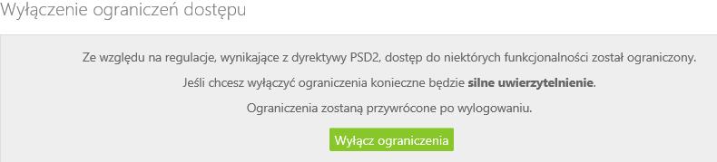 B. Silne uwierzytelnienie jest wymagane przy logowaniu do systemu bankowości internetowej W przypadku gdy silne uwierzytelnienie nie jest wymagane przy logowaniu do systemu bankowości internetowej,