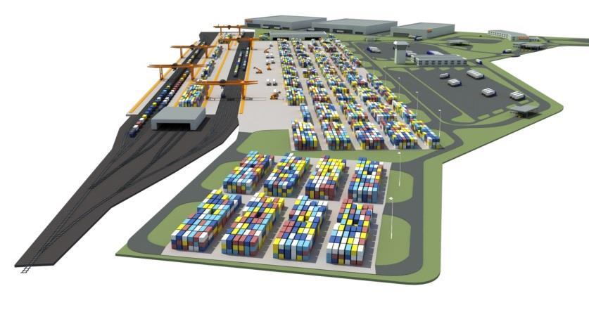 Informacje o inwestycji Intermodal Container Yard, suchy port to planowane zaplecze dystrybucyjno-przeładunkowe, zlokalizowane na północ od Tczewa, w bezpośrednim sąsiedztwie stacji Zajączkowo