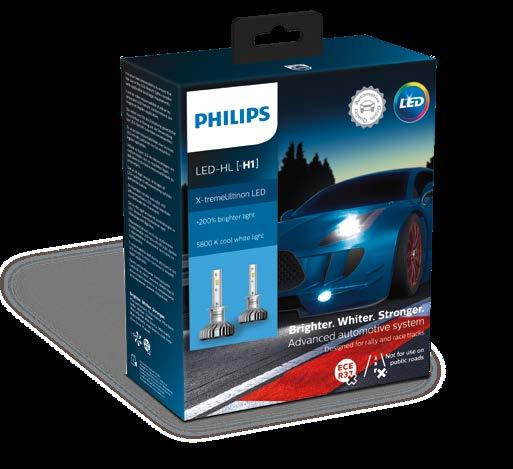 Ultinon LED Kolejny poziom białego swiatła Do +160% jaśniejsze światło * zapewnia doskonałą widoczność Temperatura barwowa do 6200 kelwinów zapewnia wyraźne białe światło Technologia Philips SafeBeam