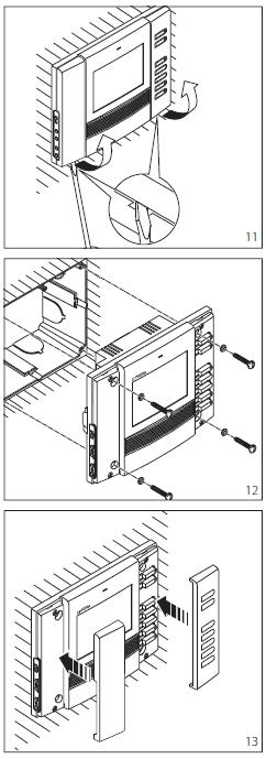 Instalacja odbiornika OPHERA i OPHERA/B Zdjąć ramki frontowe jak na rys. 11. Wykonać podłączenia, zamocować odbiornik w puszce za pomocą dostarczonych śrub (rys. 12).