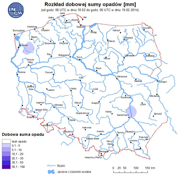 Dobowa suma opadów Ostrzeżenia hydrologiczne Zjawisko/stopień zagrożenia Obszar Ważność Przebieg wezbranie z przekroczeniem stanów alarmowych/3 Wisła poniżej ujścia Narwi i jej dopływy (woj.