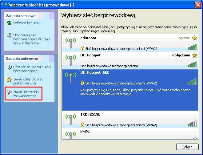 bezprzewodowej i wybieramy opcję Pokaż dostępne sieci