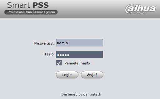 3 Konfiguracja Kliknij na ikonę Smart PSS, przejdziesz do ekranu logowania programu. 3.1 Interfejs logowania Interfejs logowania jest pokazany poniżej na rysunku 3-1.