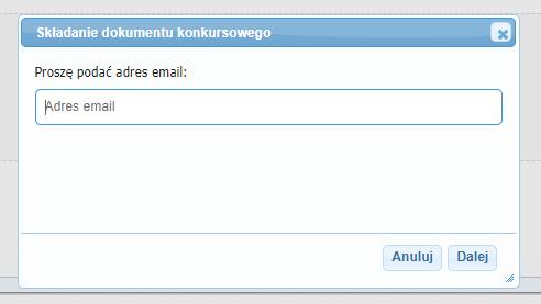 Przy czym w polach Tytuł konkursu oraz Nr konkursu określone są nazwa postępowania oraz znak sprawy, natomiast w polu Termin przyjmowania dokumentów konkursowych określona jest data oraz dokładna