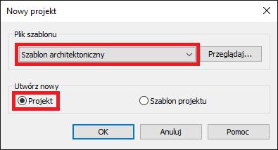 Autodesk REVIT + DYNAMO TOWER 1. Utworzyć nowy projekt z szablonem architektonicznym: R Nowy Projekt 2.