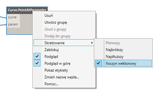 ByPoints, które odpowiednio wygenerują punkty na obwiedni każdego ze stropów oraz na ich podstawie utworzą krzywą NURBS.