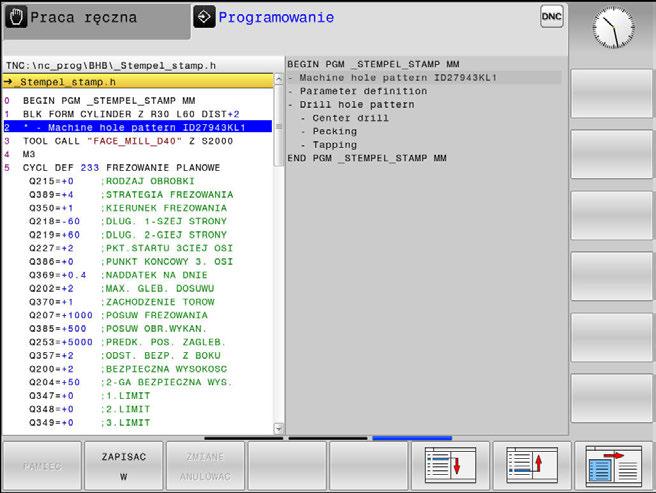 Testowanie i odpracowywanie Przebieg programu 6 Segmentowanie programów NC Definicja, możliwości zastosowania Sterowanie daje możliwość komentowania programów NC z blokami segmentacji.