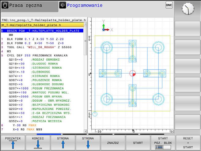 Podstawy Tryby pracy 3 Programowanie W tym trybie pracy zapisujemy programy NC. Wielostronne wspomaganie i uzupełnienie przy programowaniu oferuje najróżniejsze cykle i funkcje parametrów Q.