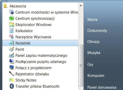 Przed rozpoczęciem należy uruchomić edytor tekstu Tworzenie nowego dokumentu w Notatniku (Windows) Poniżej znajdują się kroki konieczne do utworzenia nowego dokumentu w programie Notatnik w systemie