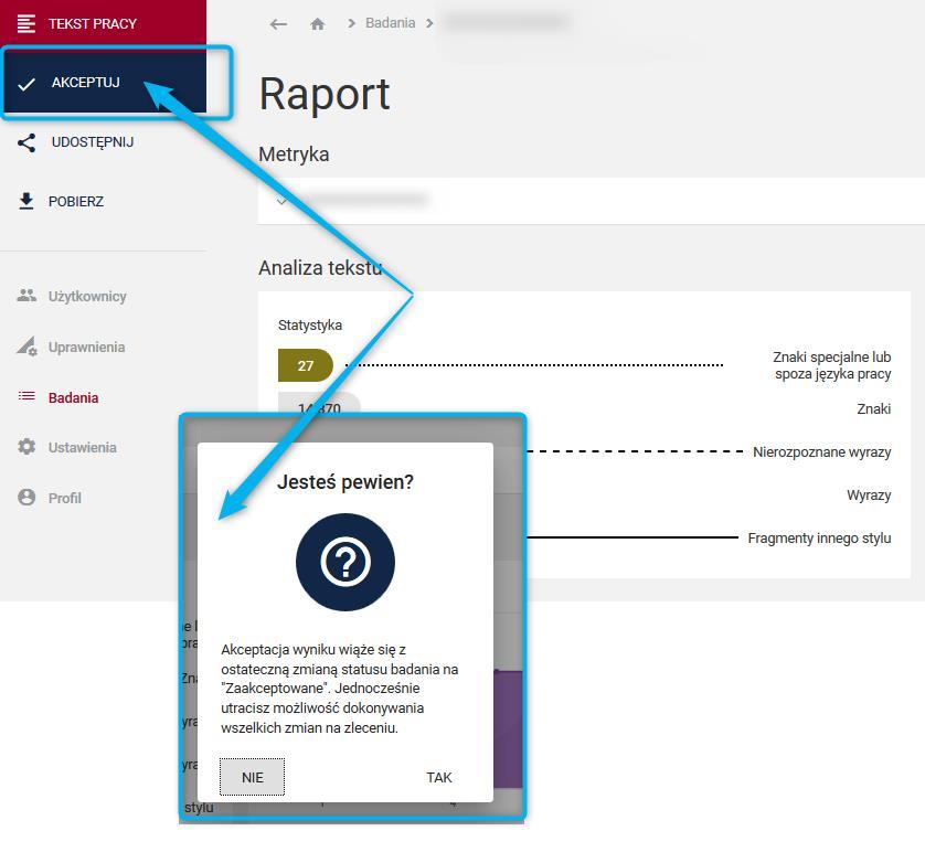 i gdzie mogę za Jeśli przeliczyłeś raport w interfejsie JSA, możesz go za: JSA lub (po tym jak żądanie API wyśle do niego raport). Akceptacja raportu zamyk w systemie JSA.